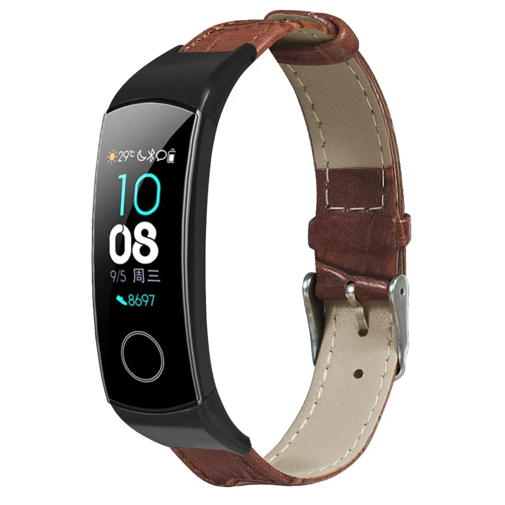 Кожаный ремешок для спортивных часов для huawei Honor Band 5/4 ремешок для наручных браслетов Сменный ремень# P3