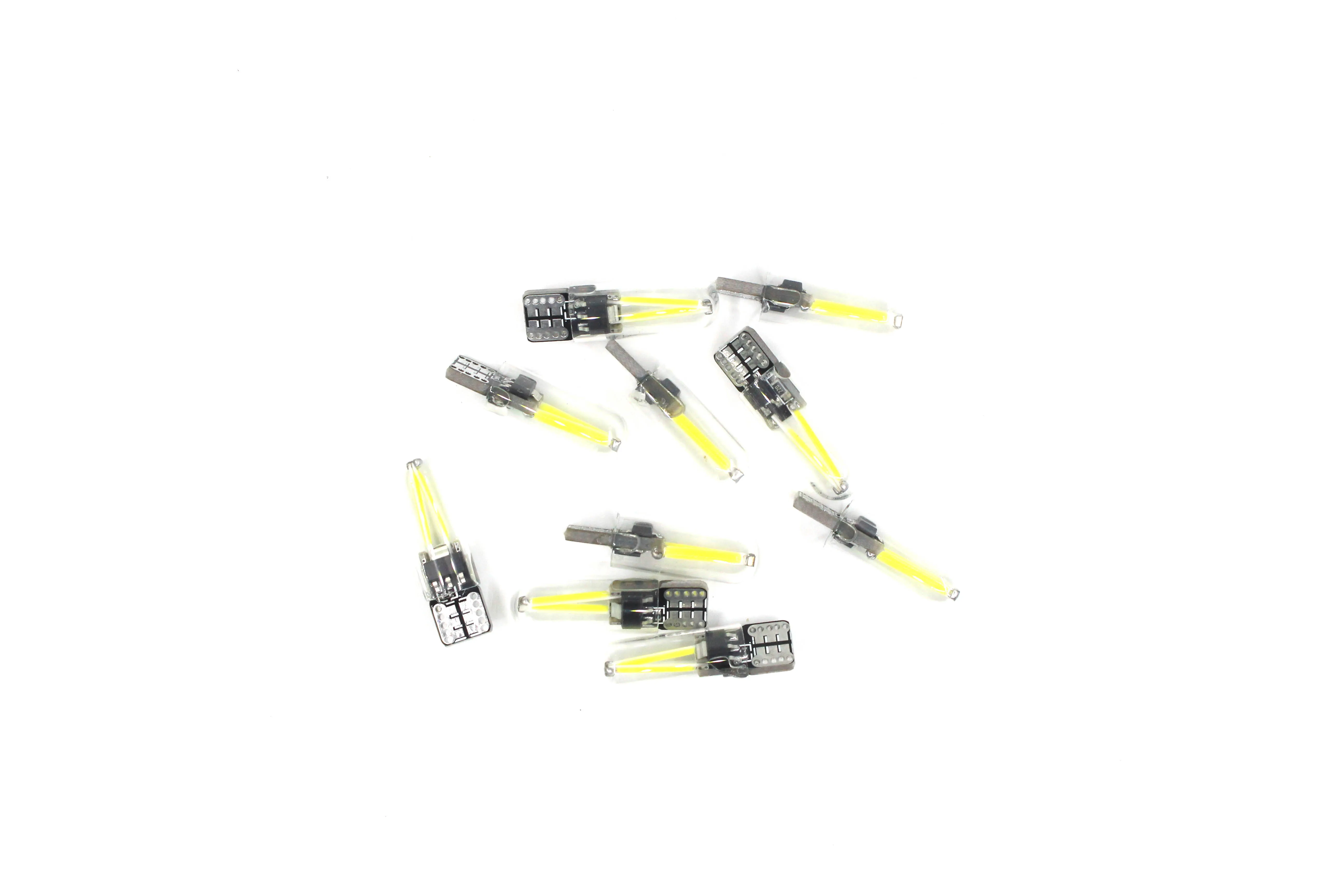 10 шт. очень яркий светодиодный купольная лампа T10 COB W5W Стекло светильник 12V