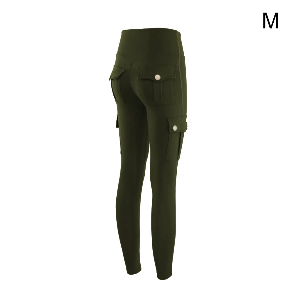 

Women Yoga Pants High Waist Sport Leggings Gym Slim Fit Pocket Sweatpants Outdoor Running Fitness Pants Polyester Cargo Pants