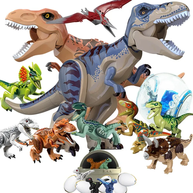 Набор строительных блоков Парк Юрского периода Динозавр мир красочный Раптор