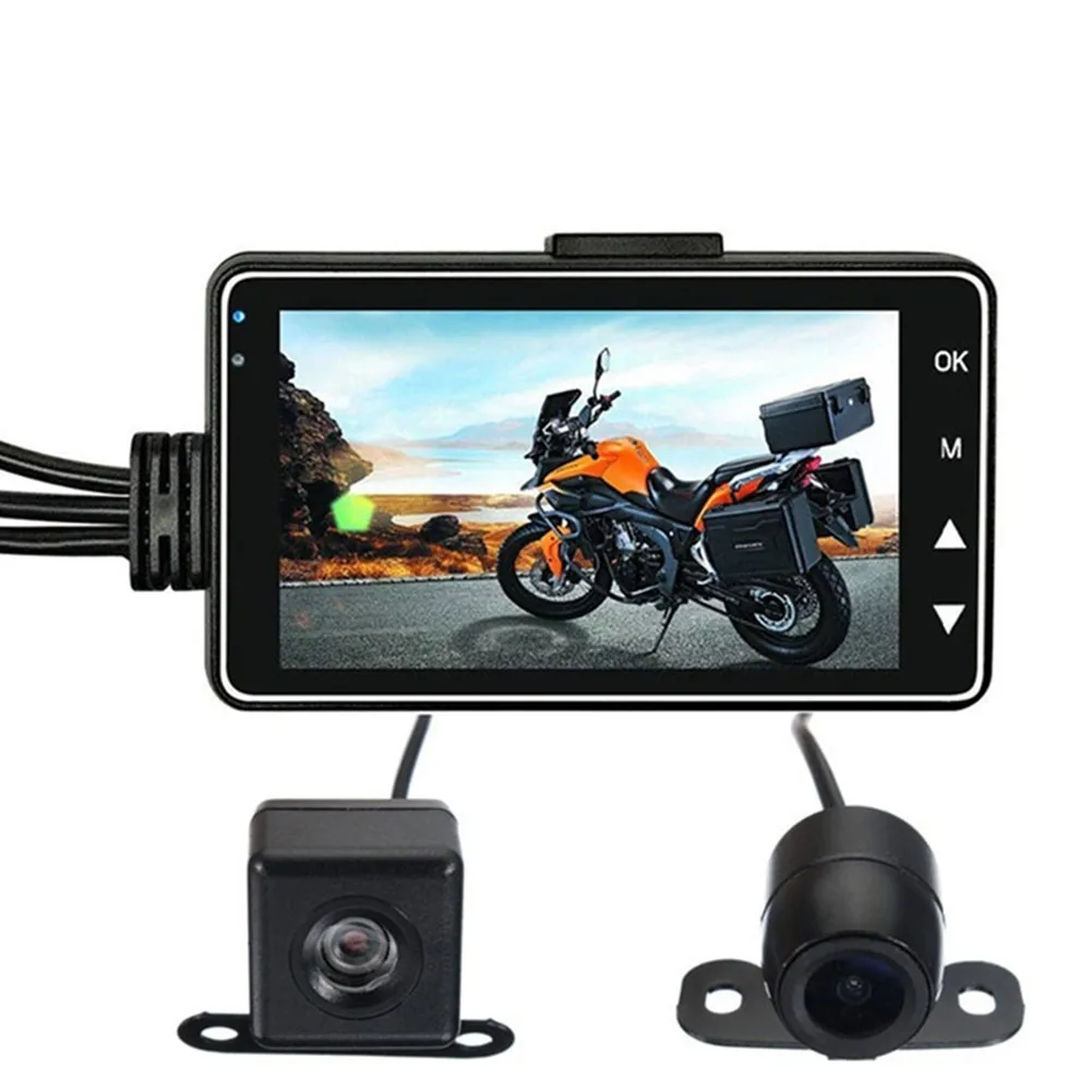 140° 3In LCD Motorcycle DVR Dash Cam Recorder Front/Rear Driving HD Dual Camera Front 120°/rear 100° Hidden |