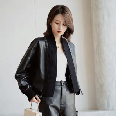 MESHARE Women New Fashion Genuine Real Sheep Leather Jacket G36