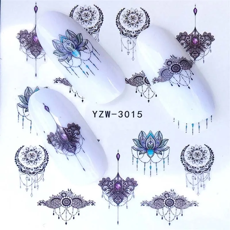 1 шт. наклейка на ногти водная наклейки для женщин белое платье с цветочным