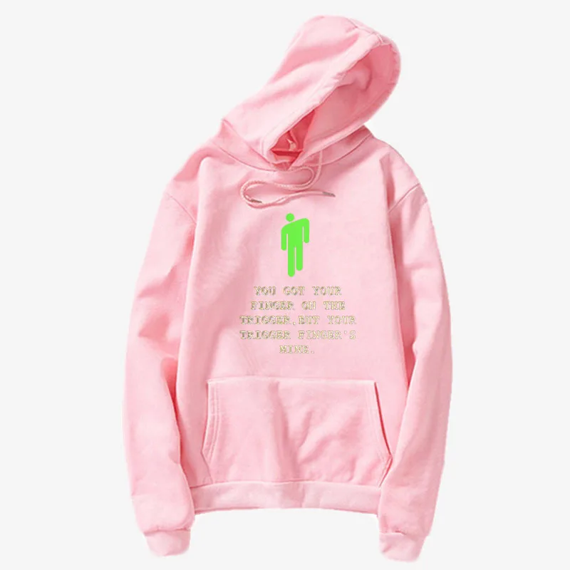 pink Новинка, толстовка Billie Eilish, Толстовка Harajuku, женская,, плюс бархат, круглый вырез, пуловер, толстовка, XL, уличная Толстовка - Цвет: pink