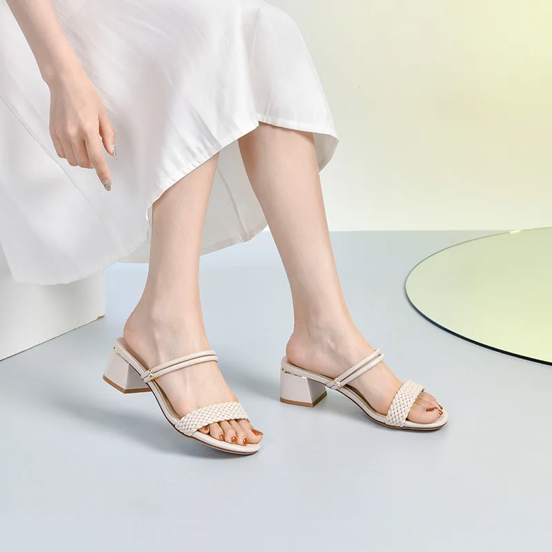 

DUSTO 2021 new summer chunky heel sandals shoes for women