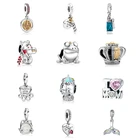 Посеребренный Троян, лягушка, принц, корона, сердце, лапа, принт Lucky бусы в виде коровы, подходит для самостоятельного изготовления европейских браслетов для женщин и мужчин, 5 шт.