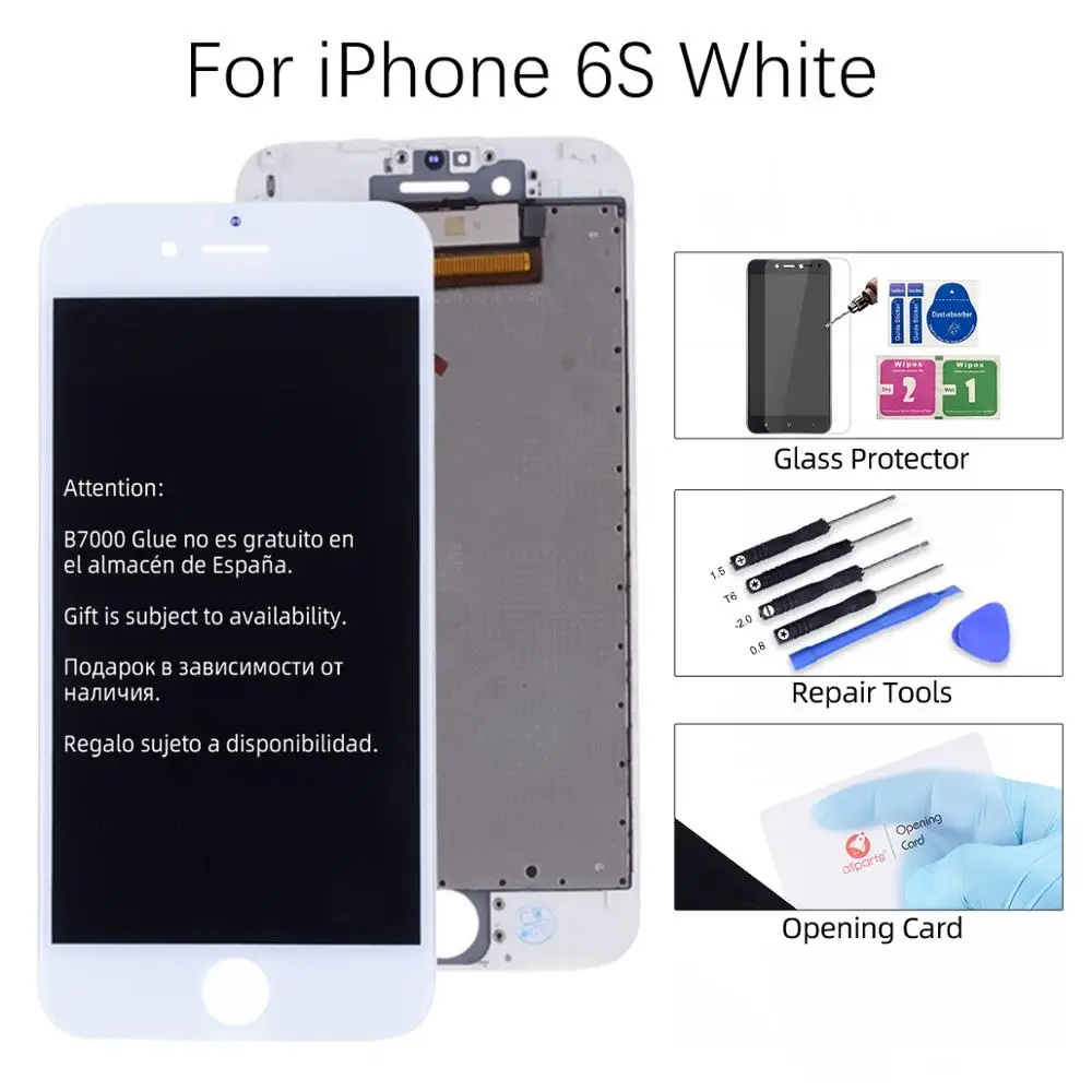 White 6S OEM 3D Дисплей для iPhone 6 6S в сборе с тачскрином на рамке черный белый - Цвет: White 6S