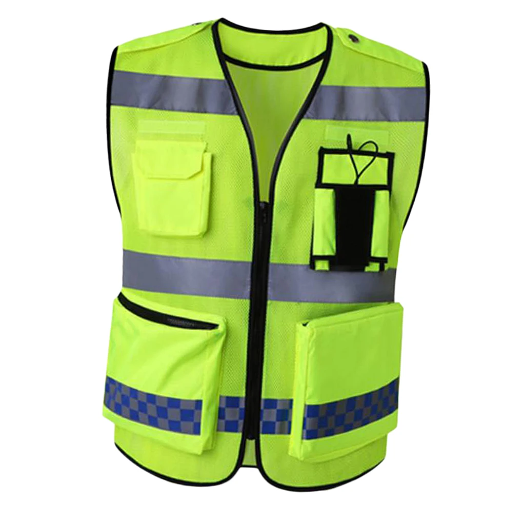 Reflective Vest Safety Sleeveless Waistcoat With Zipper Yellow D  Автомобили и