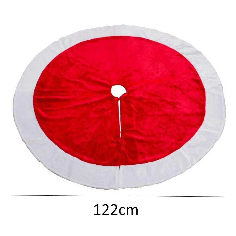 Красный/белый плюш Рождественская елка юбки меховой ковер веселое