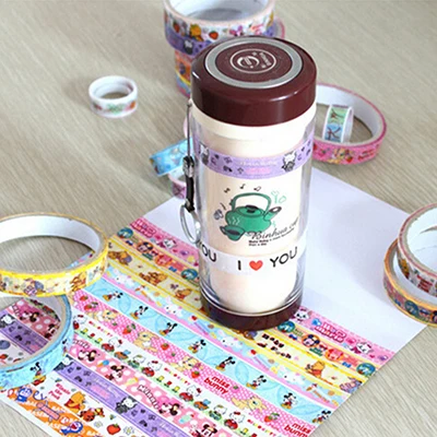 

10pcs/pack Multi-color Tape Scrapbooking Masking Tape DIY Decorative Adhesive Tapes Paper Korean Stationery Sticker