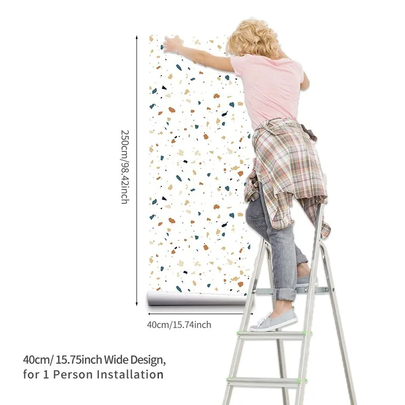 

Terrazzo PVC Waterproof Wallpaper for Living Room Kids Room Decor Bedroom Self Adhesive Wall Sticker Cabinet 3d Papier Peint