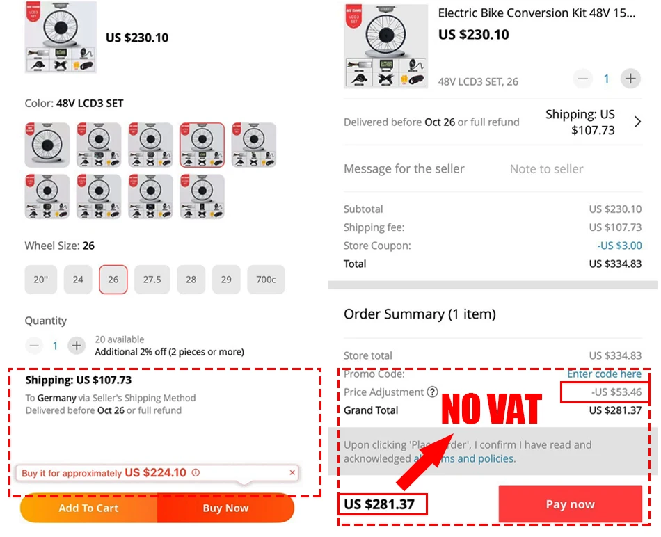 Snow Electric Bicycle Conversion Kit 20 26 inch 36V 500W Front Brushless Hub Motor Wheel 4 color for Fat Bike | Спорт и развлечения