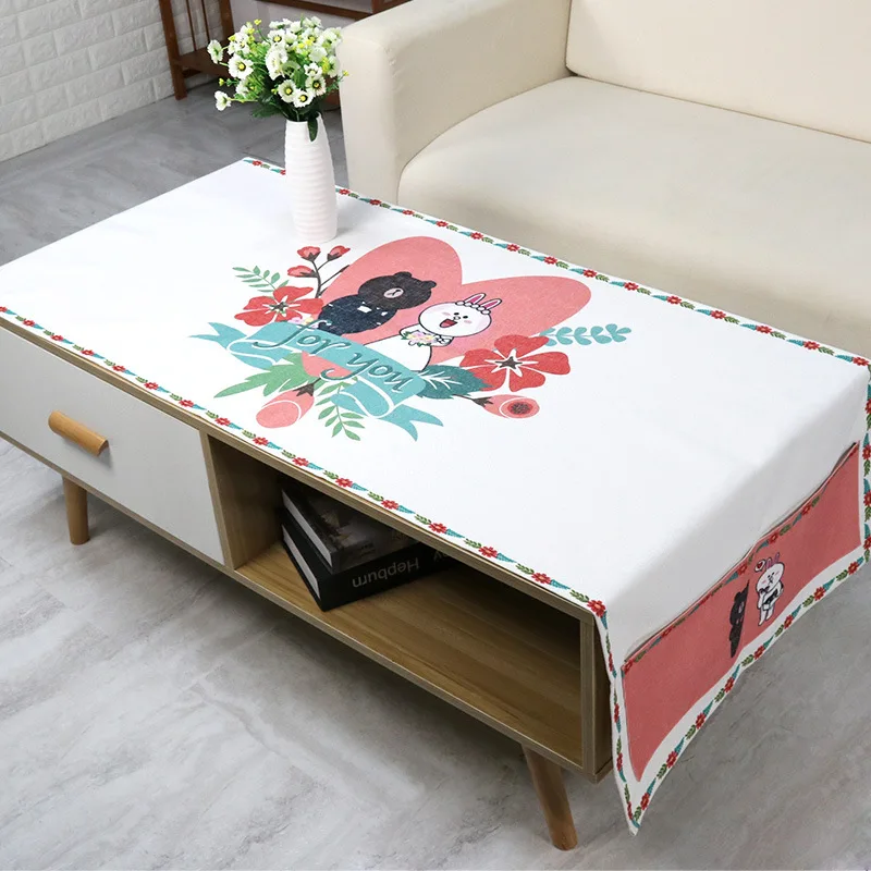 Пасторальная мультяшная ткань для кофейного столика милая фототкань коврик