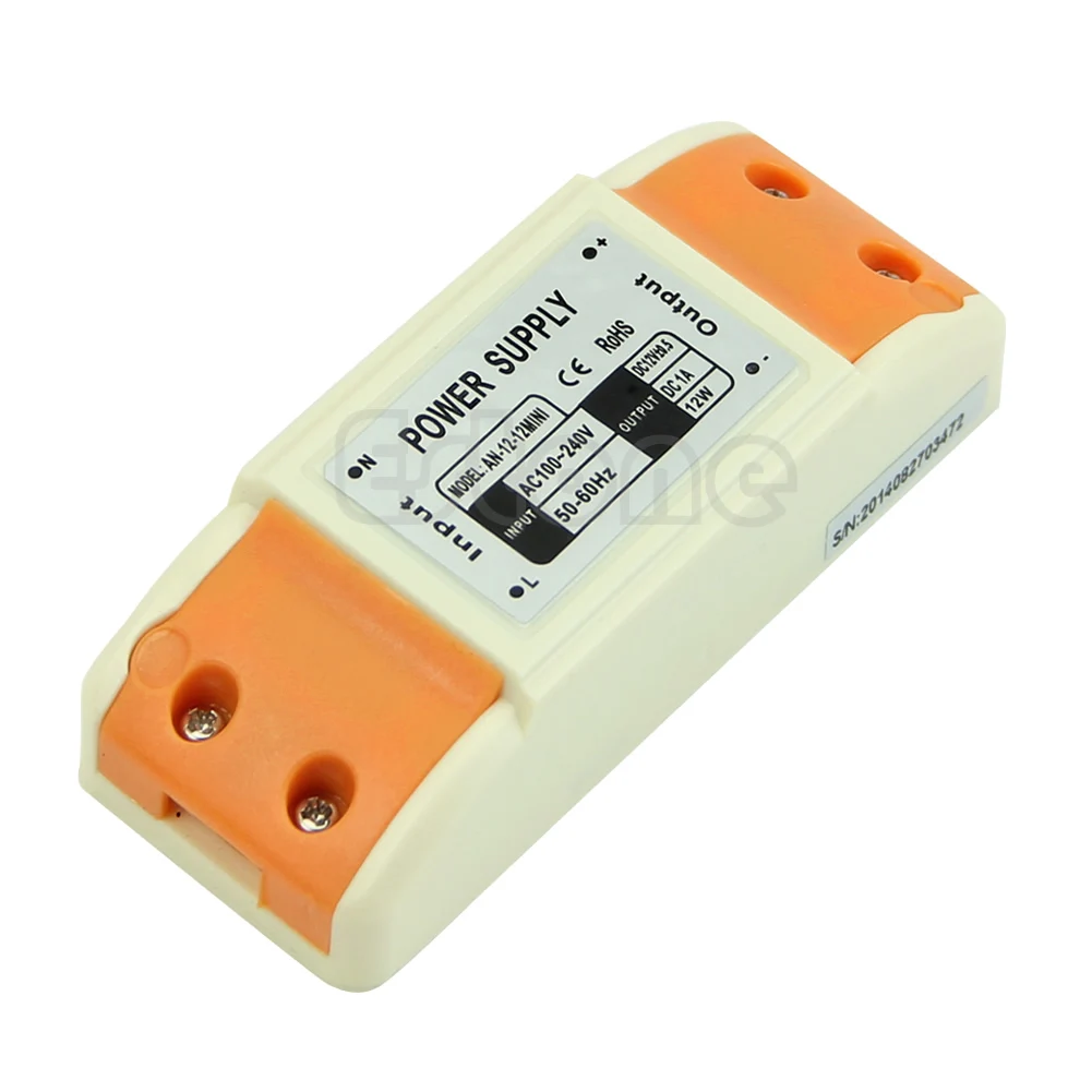 

12W AC 100-240V Power Supply Driver Transformer for LED Strip Lights DC 12V 1A