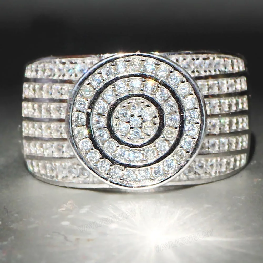 Женское и мужское кольцо из серебра 360 пробы с фианитом | Украшения аксессуары