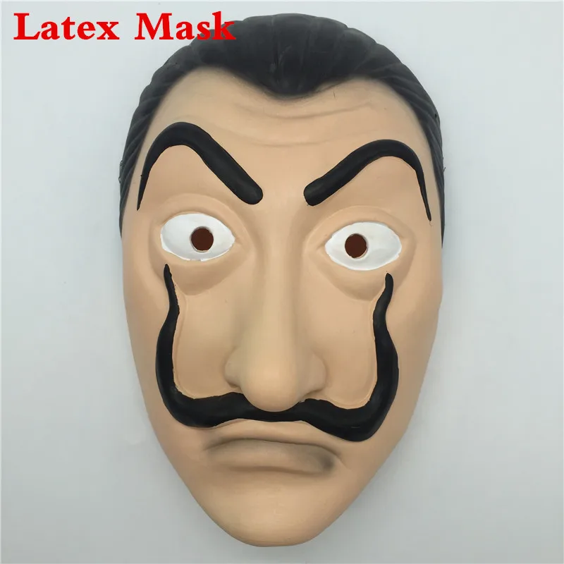 Latex Mask The House Of paper вечерние Сальвадор Дали Косплэй ползунки дети маска деньги Heist La Casa De Papel Косплэй костюм маска для лица - Цвет: Latex Mask