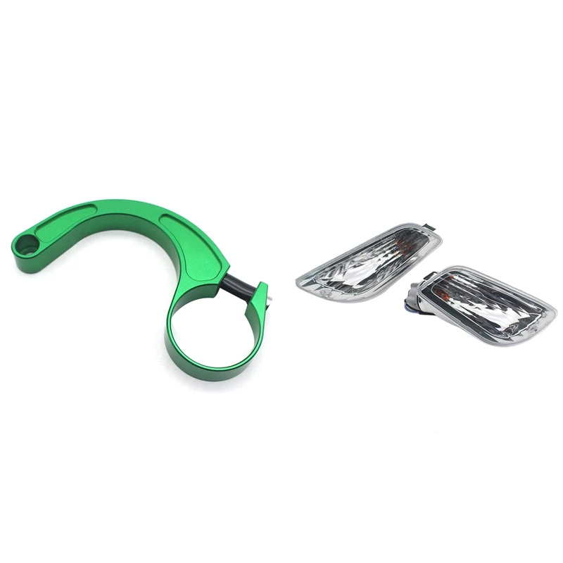 

Передний указатель поворота для мотоцикла, световой индикатор с мотоциклом CNC, алюминиевый стабилизатор, поворотный кронштейн, зеленый