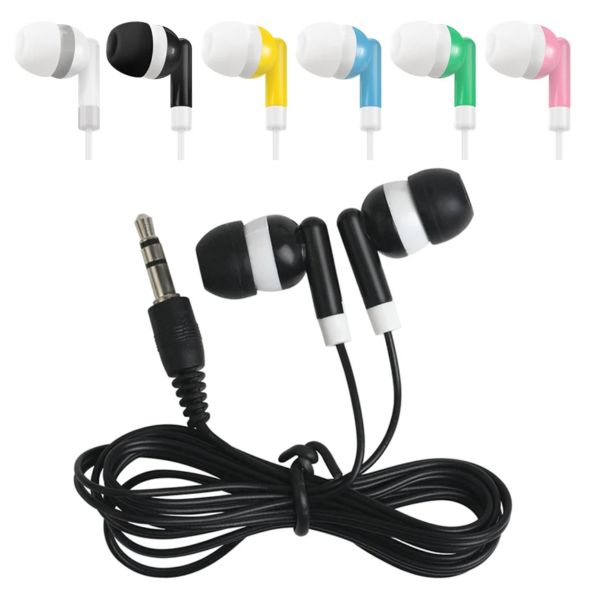 

Cheapest Disposable Earphones for Bus or Train or Plane For School Gift Hotel One Time Use Black Colorful 100pcs