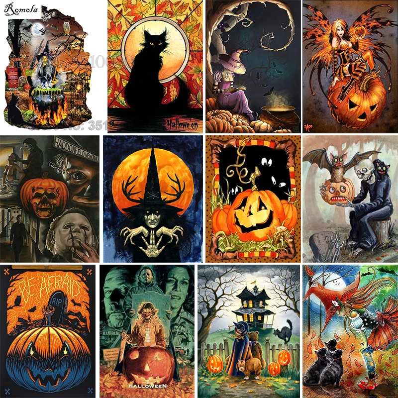 

5D DIY diamond paintings Full square/round Embroidery Cartoon halloween 3D Cross stitch kits mosaic pictures wall stickers
