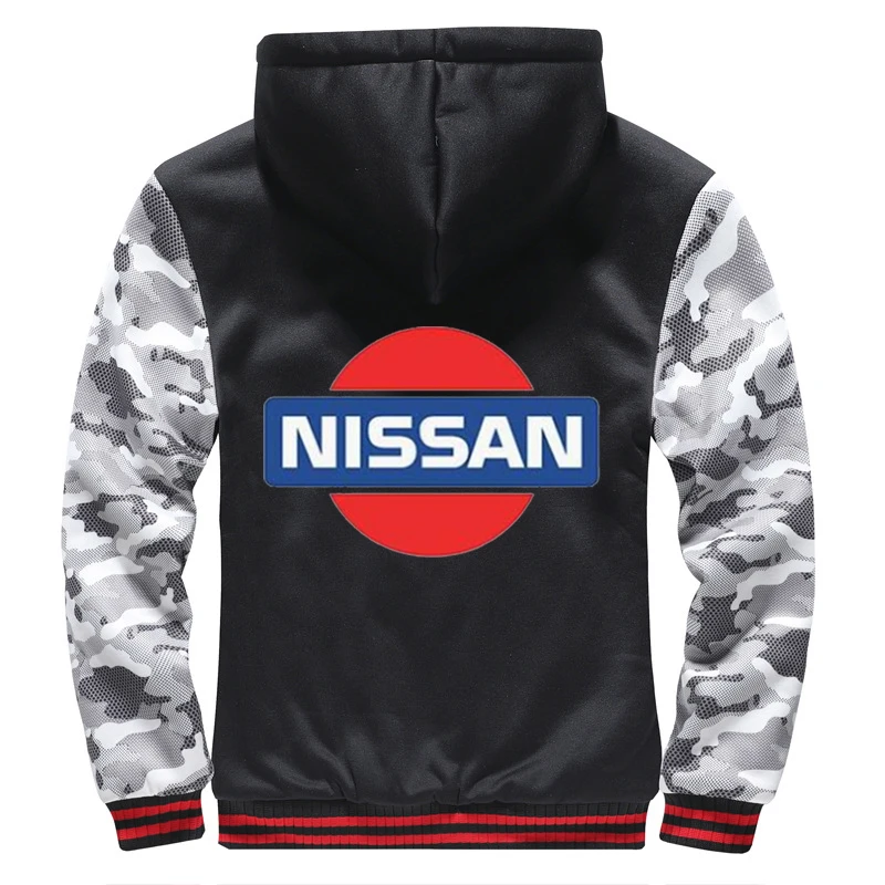 

Nissan Chevrolet Mens Winter Casual Sweatshirts Hoodies Hooded Zipper Jackets Fleece Sportswear Thicken Warm Outwear Man
