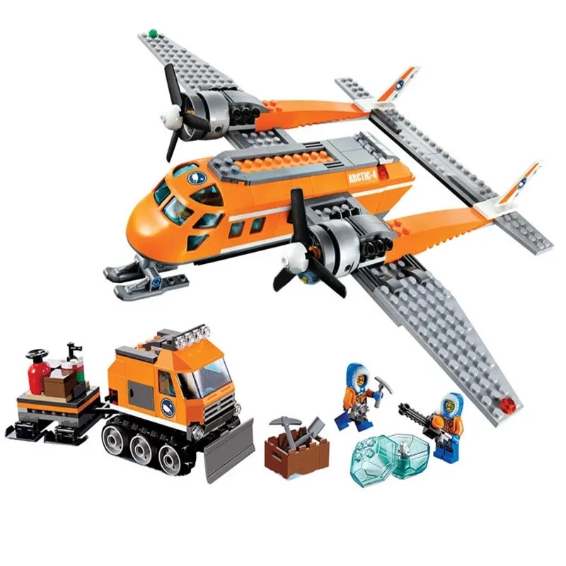 

391pcs 10441 City Series Polar Material Supply Transport Aircraft 60064 Assembled Building Block Toy Gifts