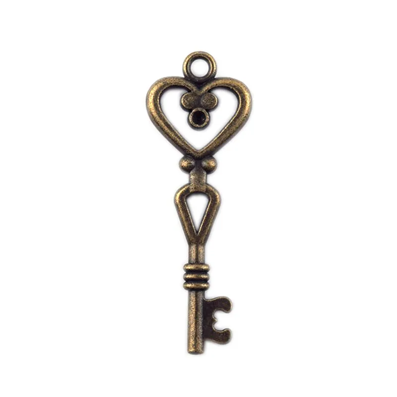 Винтажные подвески в виде ключа из античной бронзы для браслетов ожерелий
