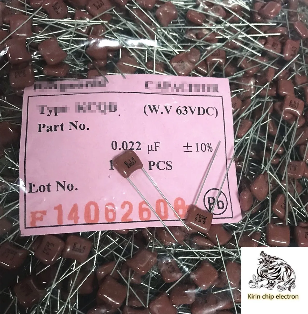 

1000PCS/LOT CBB capacitance 223J 100V pin distance 5MM ECQB1 223J 0.022uf 22NF 100V