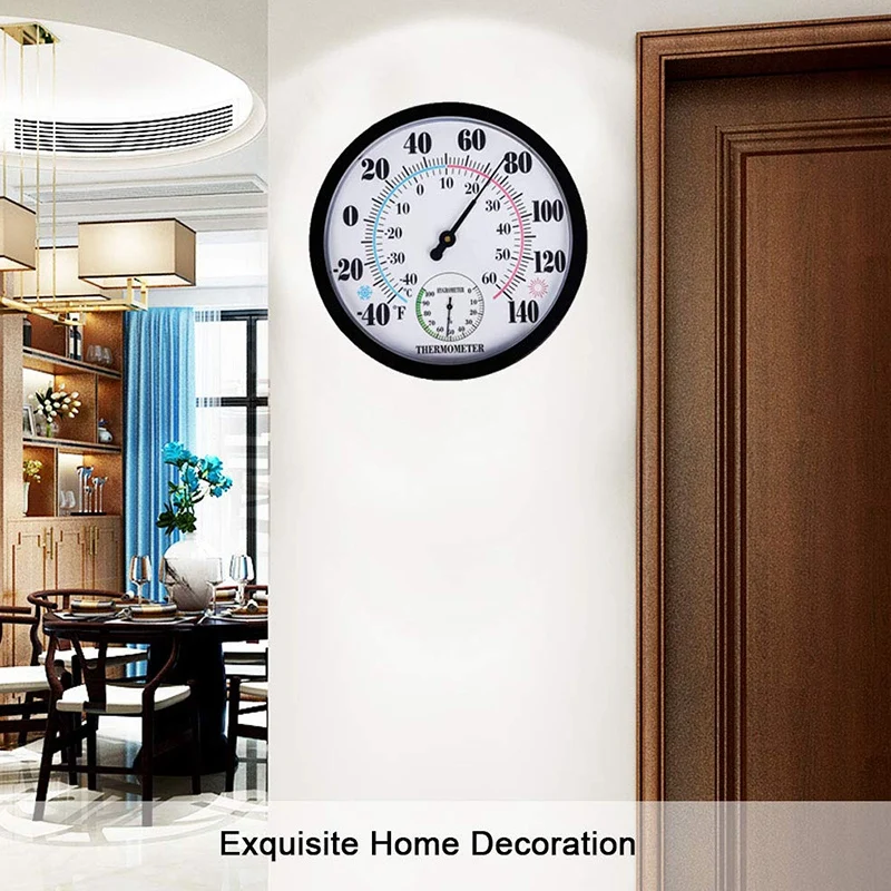 

Indoor and Outdoor ThermometersLarge Wall Thermometer-Hygrometer Waterproof Does Not Require Batteries