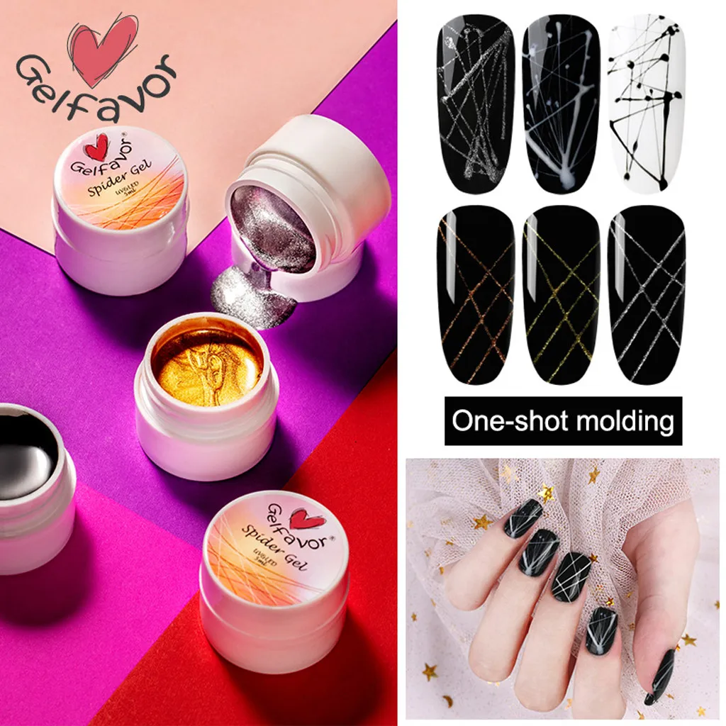 Гель-лак для ногтей сделай сам гель с металлическим дизайном линия рисования