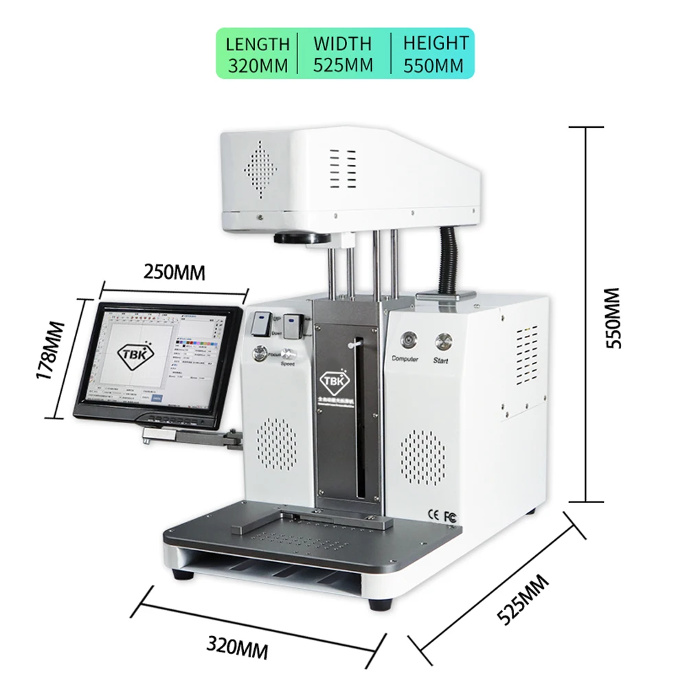 New Arrival TBK-958C Laser Engraving Marking Machine for Mobile Phone Back Glass Separating Frame Remover | Мобильные телефоны и
