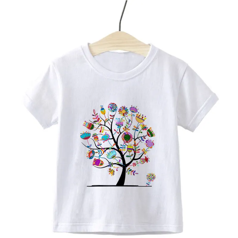

24M 3T 4T 5T 6T 7T 8T 9T Baby Shirt Crew Neck Girls Tops Casual Girl T Shirt Novelty Magic Tree Kawaii Boys Tops Harajuku Cute