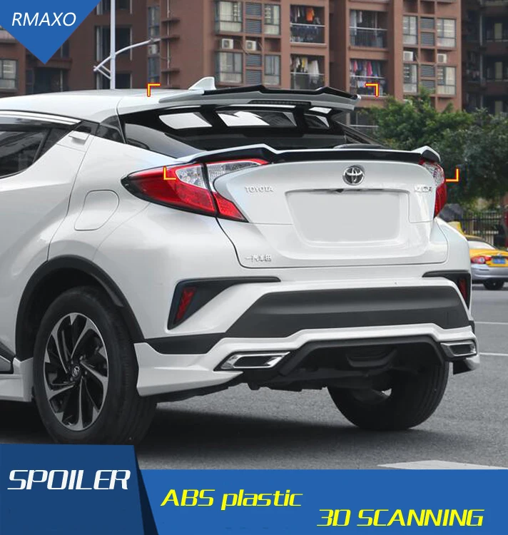 Спойлер для CHR C HR 2018 2019 Toyota спойлер DYTF ABS Материал заднее крыло автомобиля праймер