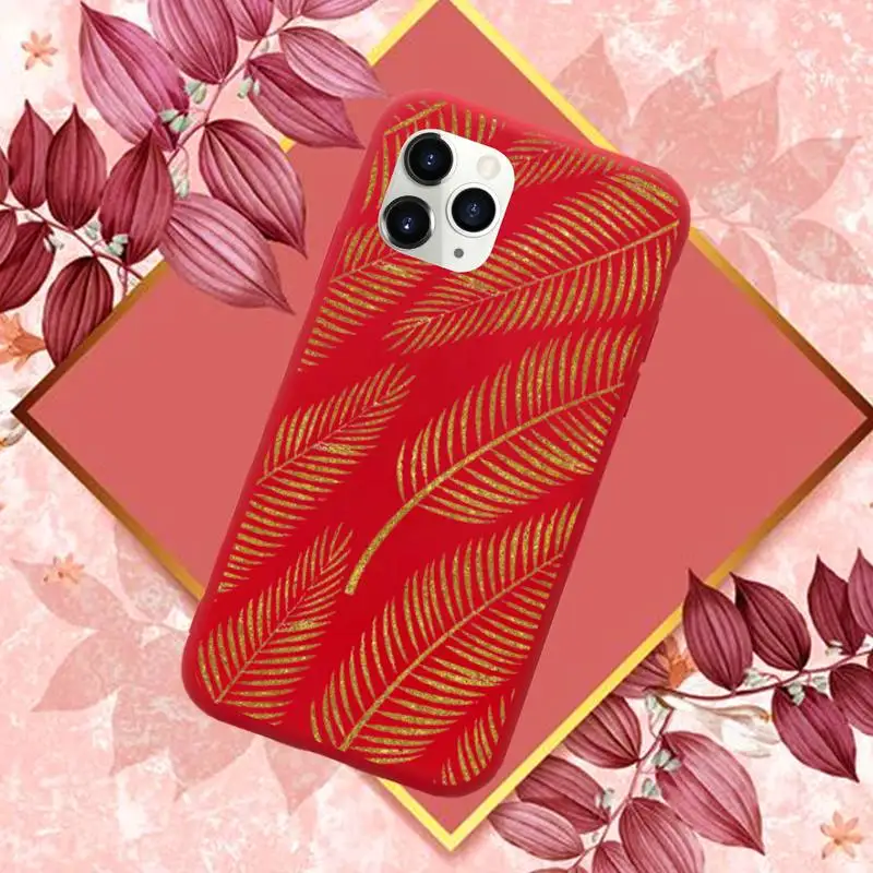 

Golden leaf flower love leopard print Phone Case Candy Color for iPhone 11 12 mini pro XS MAX 8 7 6 6S Plus X SE 2020 XR