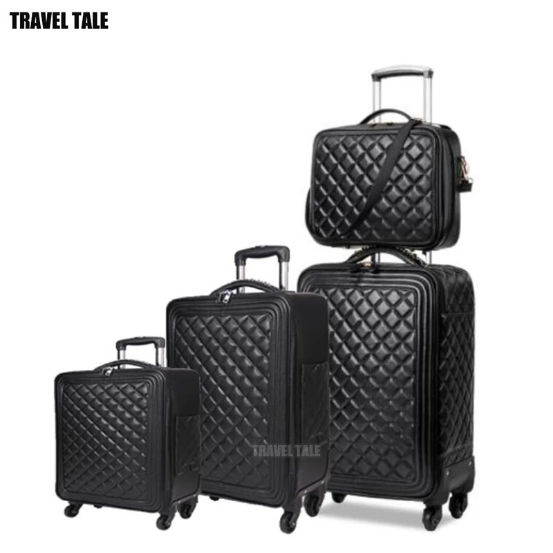 Travel tale 1" 20" 24 дюйма известные бренды класса «Люкс» для переноски на масштабных дорожных чемоданов, искусственная кожа винтажные сумки на колёсиках набор