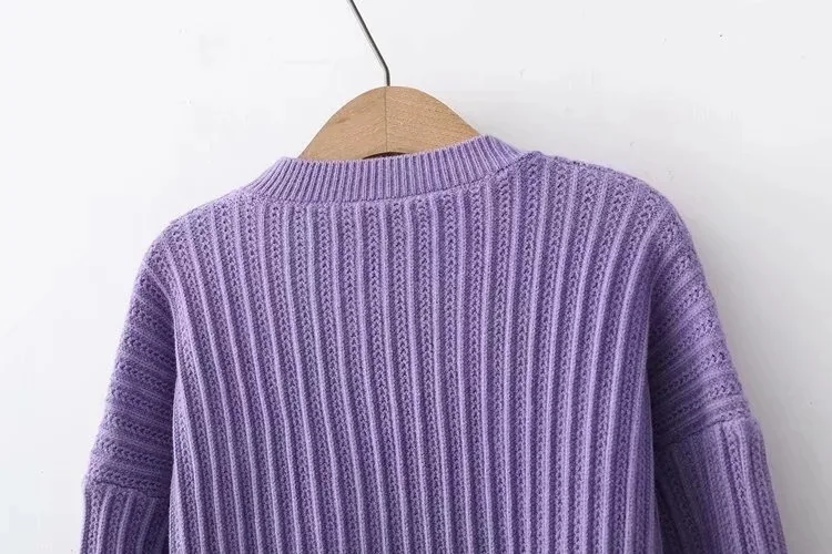Женский пуловер с вышивкой в виде белки круглым вырезом и длинным рукавом |