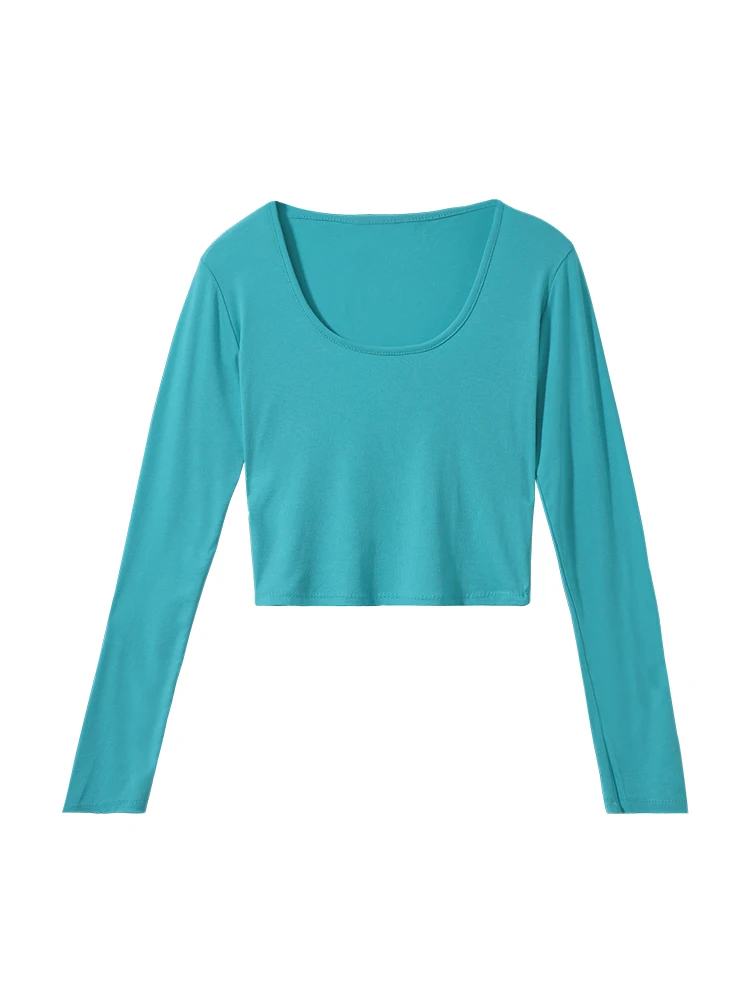 

Women's Autumn Winter Korean Solid Color T-shirt Slim Long Sleeve