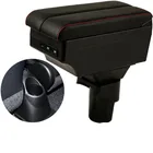 Центральный подлокотник для Nissan March Micra K13 MK4 IV, контейнер для хранения с подстаканником и USB-интерфейсом