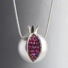 Женское винтажное ожерелье с гранатом, уникальное ожерелье золотого и серебряного цветов, свадебная цепочка с подвеской, подарочные украшения, 2020