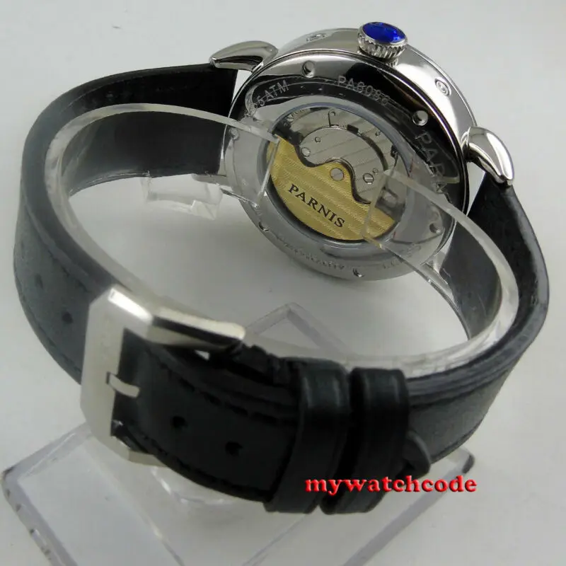 Мужские часы с автоматическим механизмом 42 мм циферблат Парнис синим