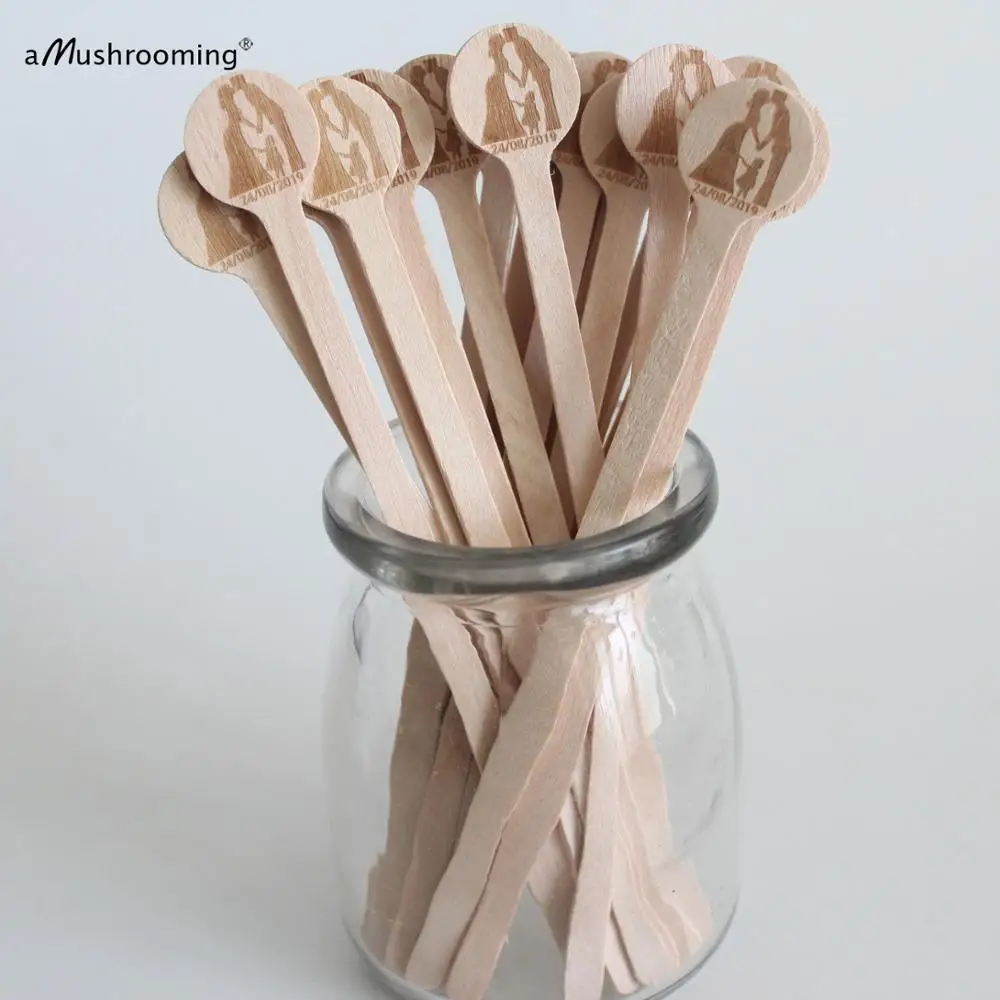Деревянные палочки x200 с лазерной гравировкой для свадебной фотосессии