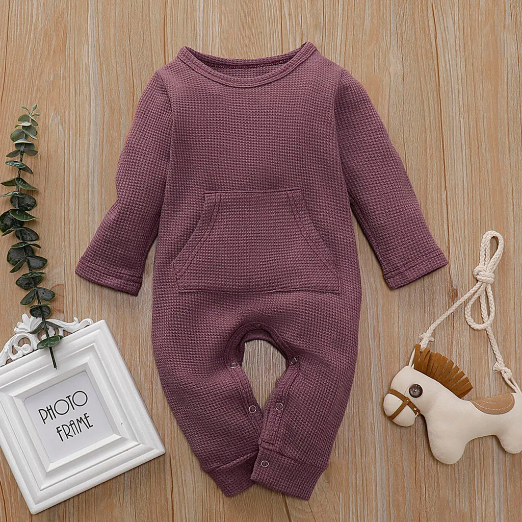 Комбинезон хлопковый с длинным рукавом для новорожденных мальчиков и девочек |