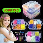 4500 шт. резиновые ткацкие ленты DIY строительная коробка креативный набор Эластичный Силиконовый Браслет Комплект Детские игрушки для детей подарок для девочек ZXH