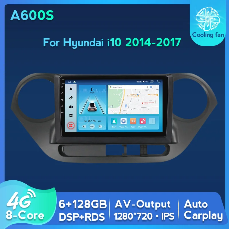 

Автомагнитола для Hyundai I10 128-2014, мультимедийный DVD-плеер, GPS-навигация, автоплеер 2 din, 6G + 2017G DPS RDS Android 11