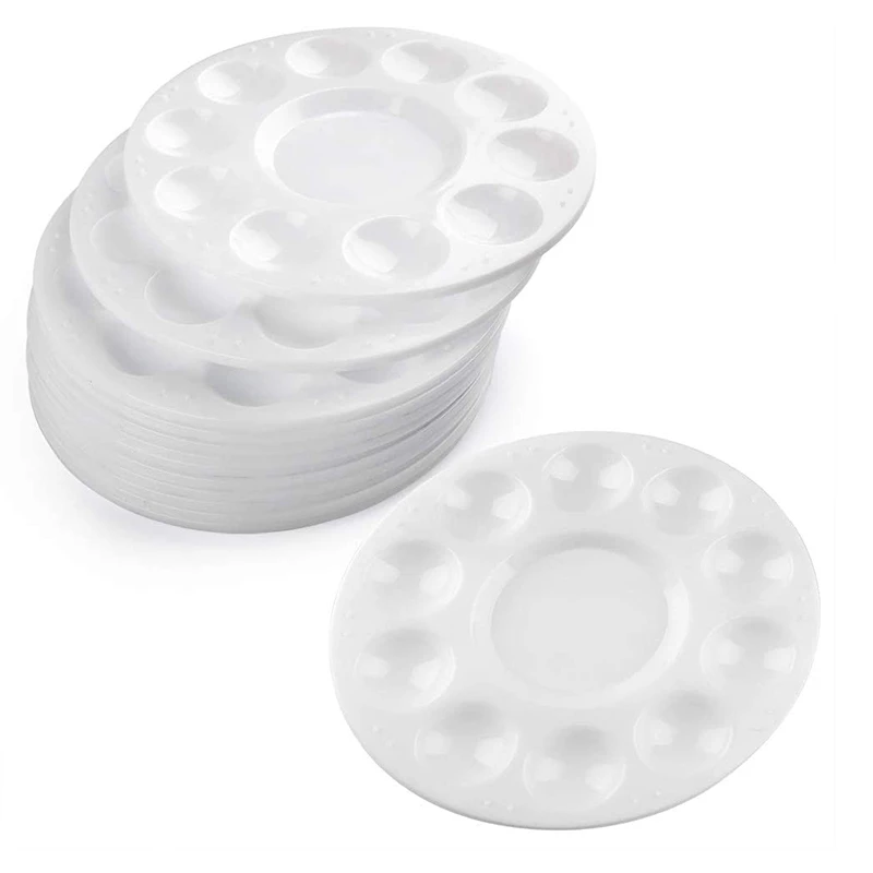 

12 шт. в упаковке, Краски лоток палитры круглый Пластик поддоны для акриловая акварель маслом ремесло профессиональный DIY Искусство Краски И...