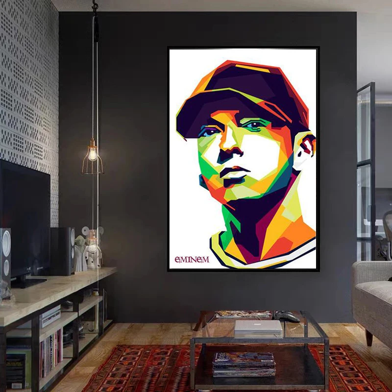 Плакаты и принты в стиле хип-хоп с изображением музыкальной звезды Эминема