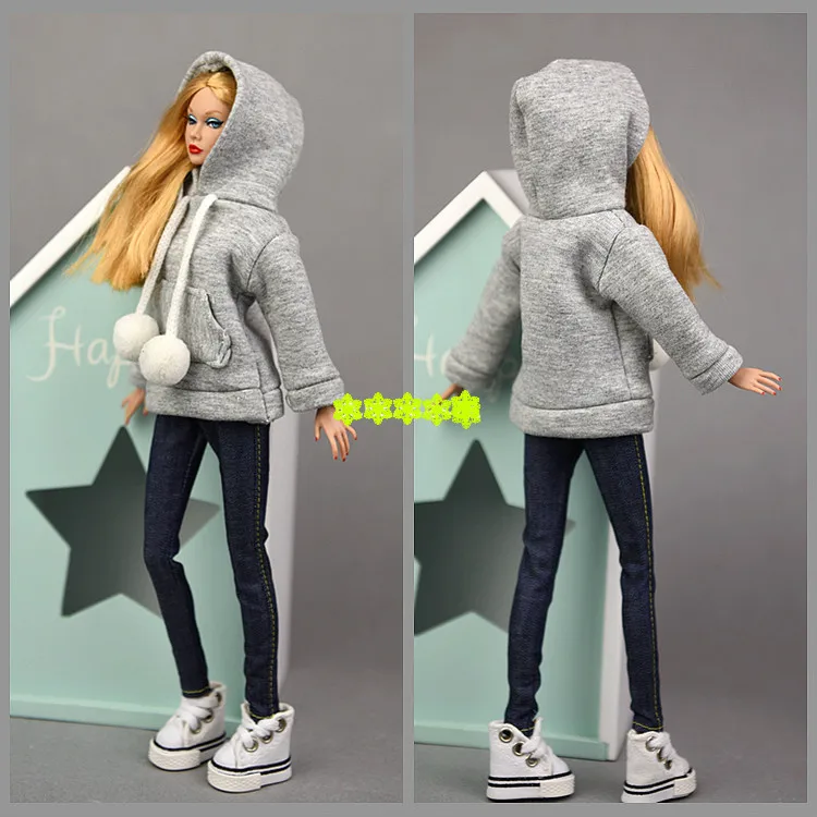 1/6 bjd Sweatshirt for barbie blyth Clothes Doll Accessories ropa boneca casa Parka Outfit for barbies vestiti baby toy 1 pcs