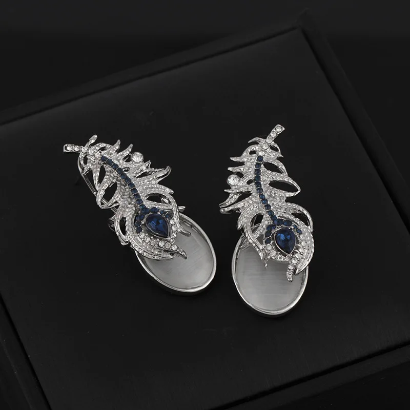 Женские серьги в виде крыльев Ангела роскошные серебряные с