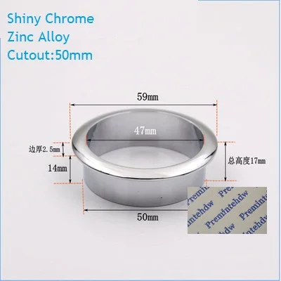 Zinc Chrome 50mm 4 шт./лот Матовый Черный Хром Цинк пластиковый настольный втулка фланец кабельный выход аккуратная Заглушка с отверстием для проводов щетка управления - Цвет: Zinc Chrome 50mm