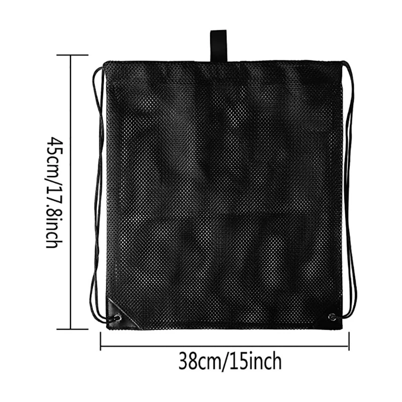 

Heavy Duty Mesh Drawstring Bag, Sport Equipment Storage Bag for Beach, Swimming 20CA