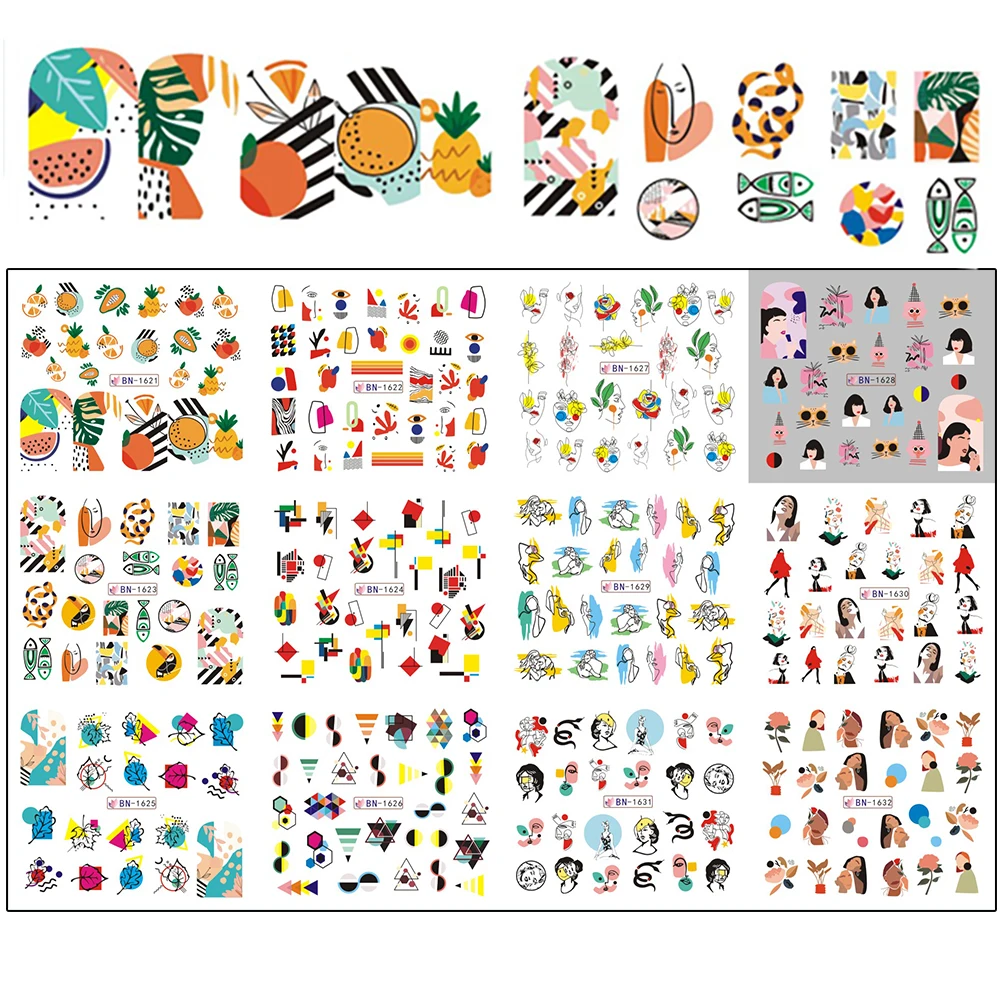 Наклейки для ногтей абстрактные линии |